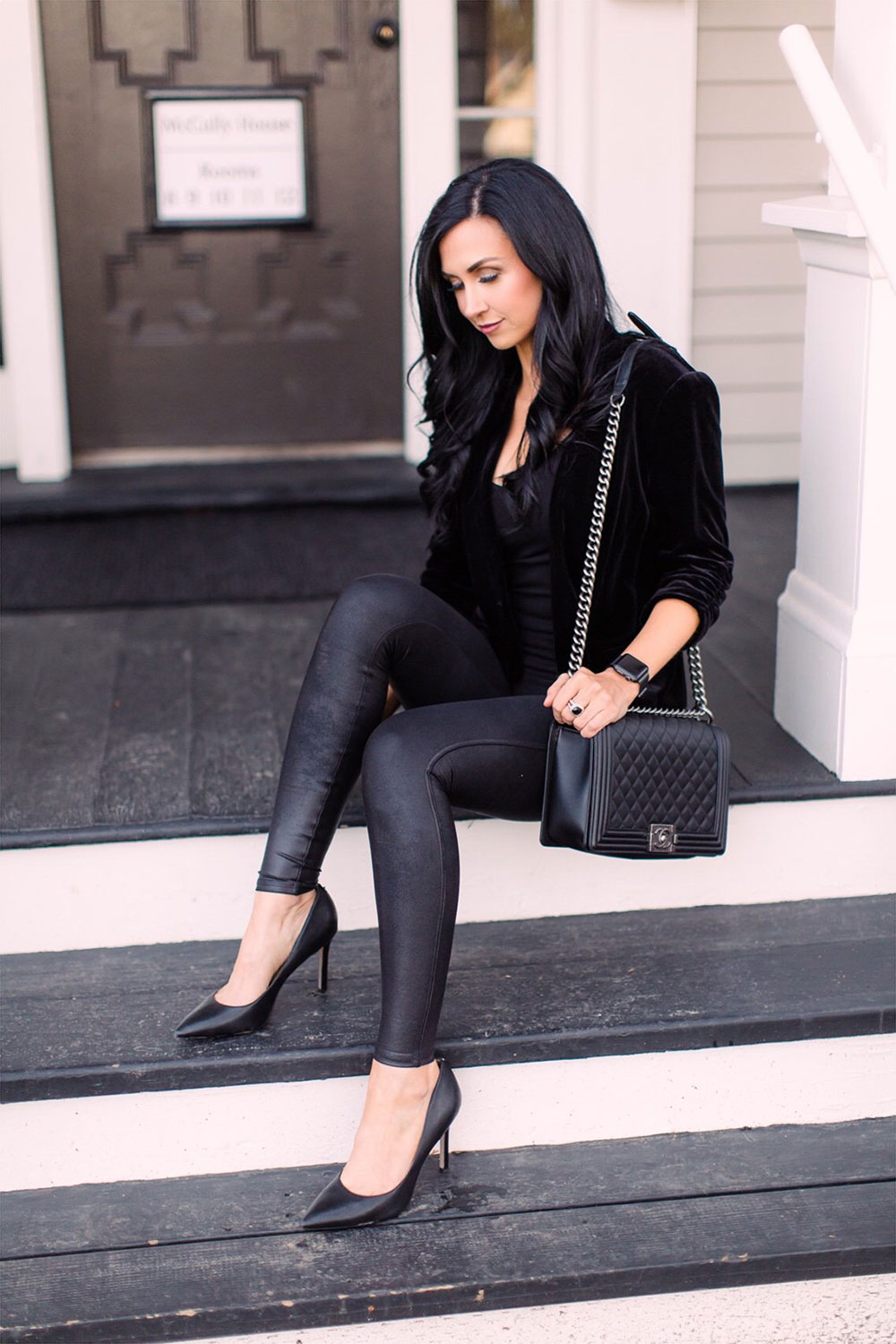 Velvet + Leather Leggings